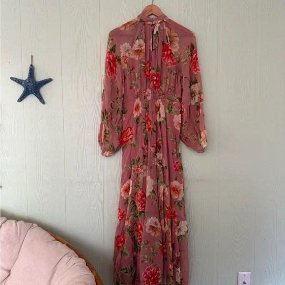 BNWT! Anthropologie The Somerset Long-Sleeve Mock-Neck Chiffon Maxi Dress, XS - Picture 16 of 16
